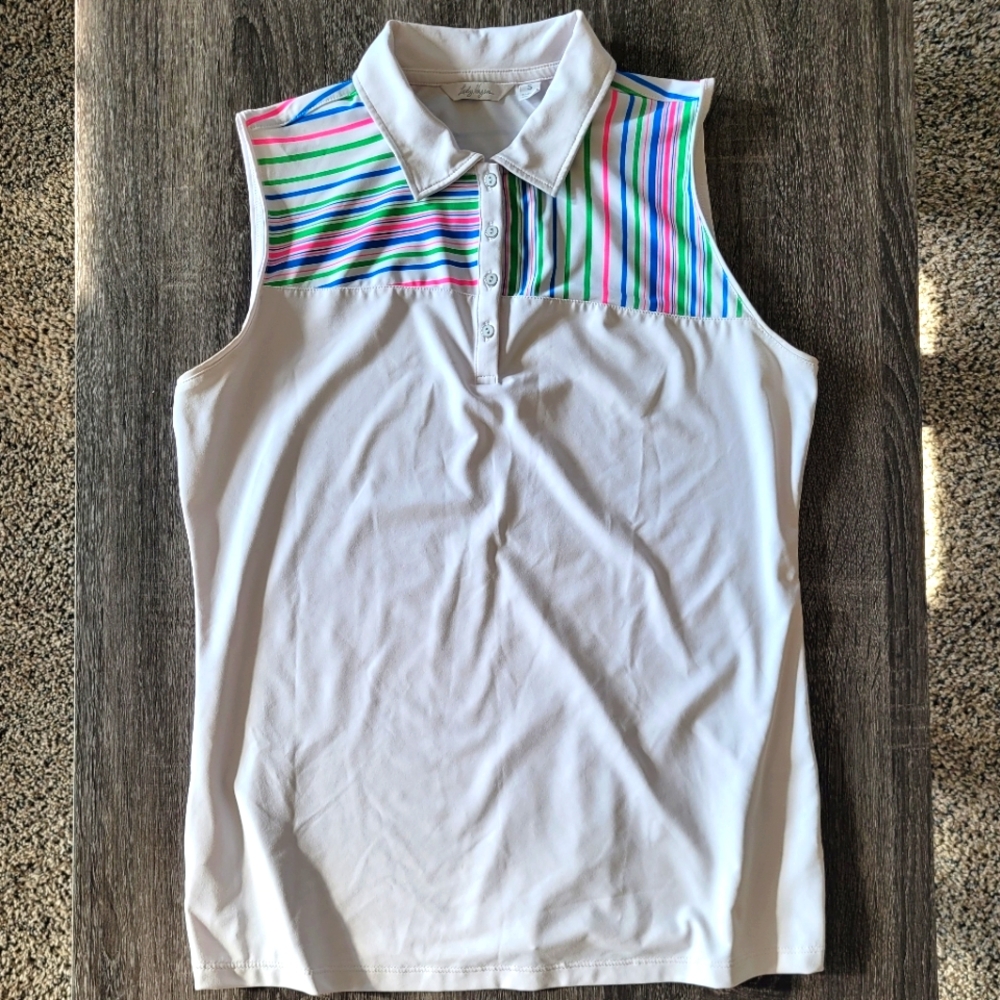 Lady Hagen Sleeveless White Golf Polo